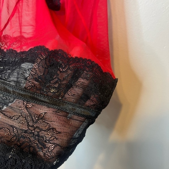 Fredrick’s of Hollywood Lace Sparkly Mesh Halter Chemise Slip Lingerie Medium - Picture 5 of 6